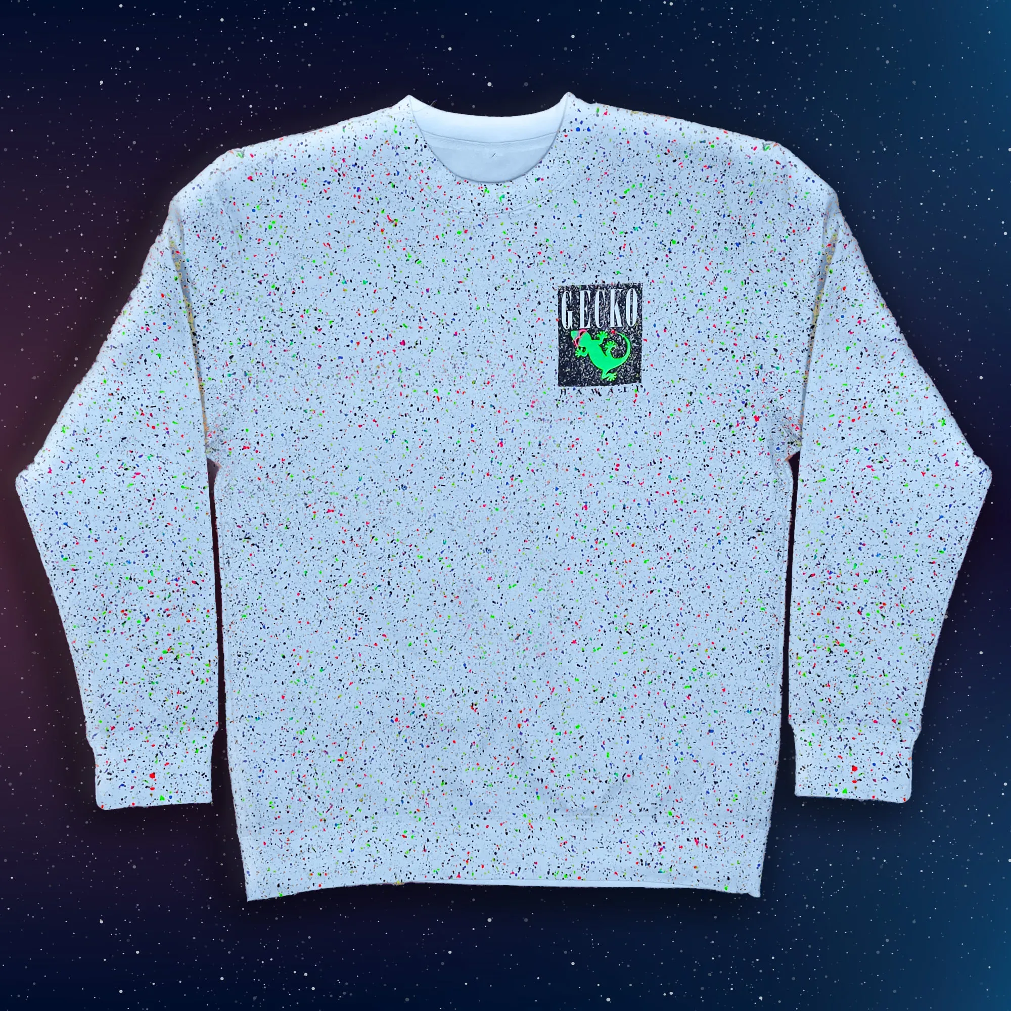 1988 Glow In The Dark Splatter Gecko Marble Crewneck