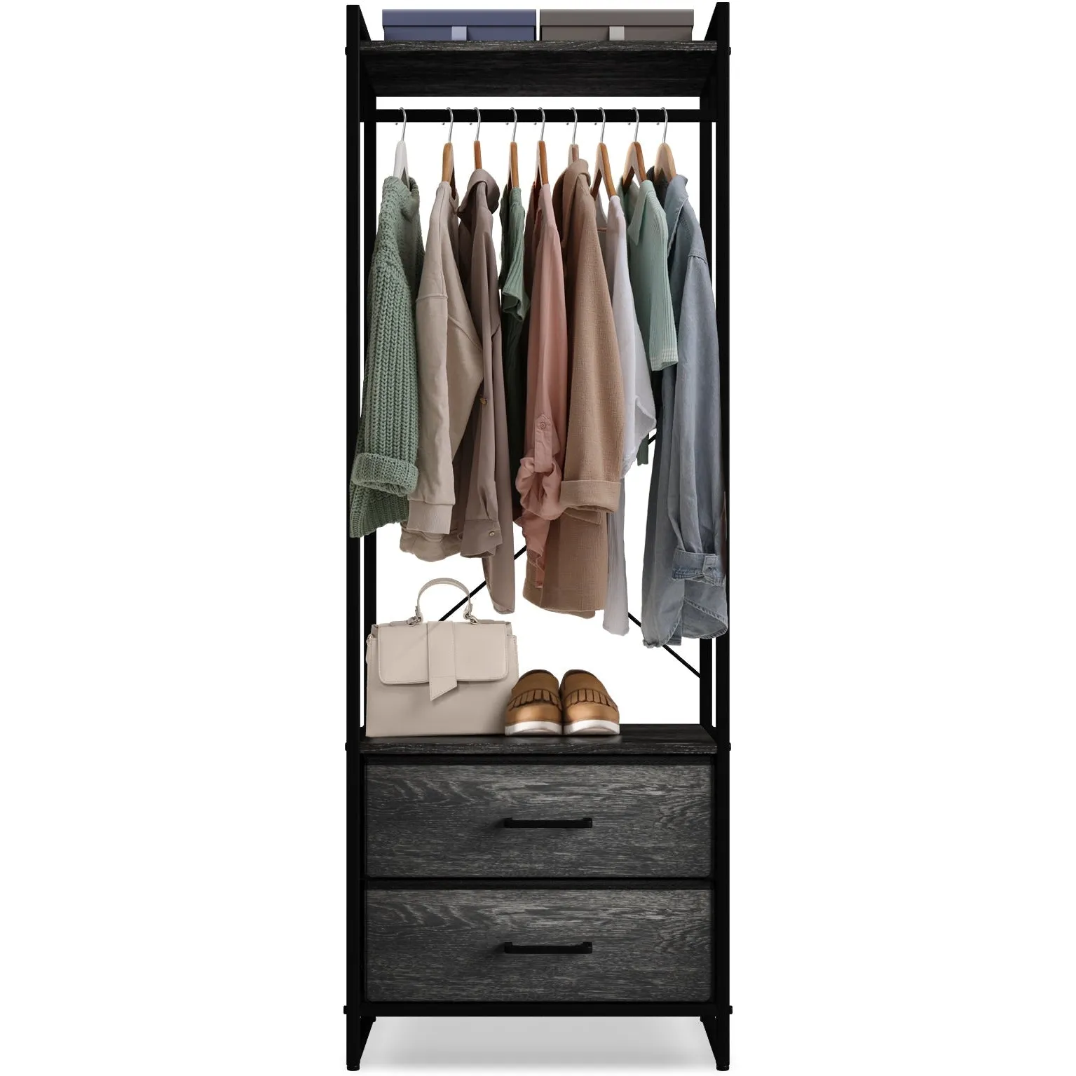 2 Drawer Clothing Rack Storage