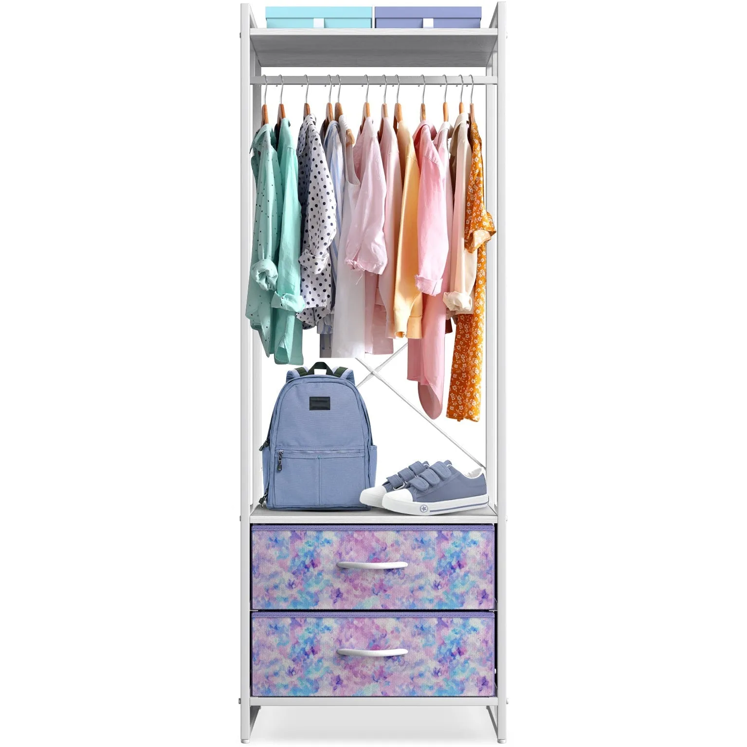 2 Drawer Clothing Rack Storage