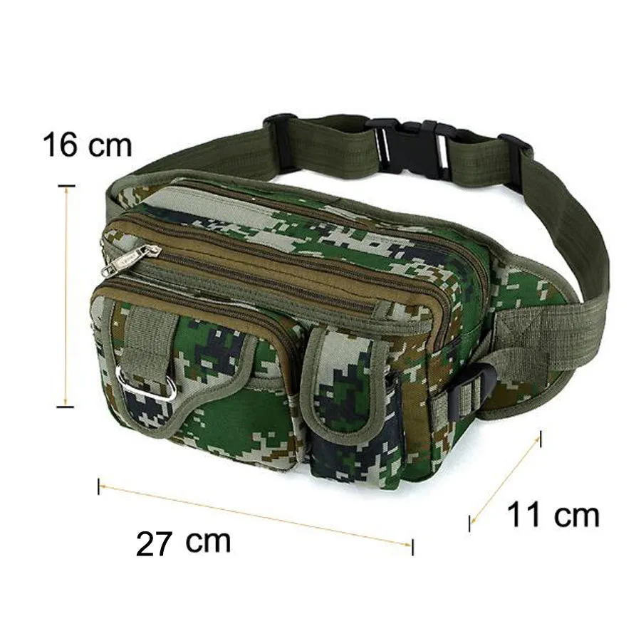 27x11x16cm Multifunctional Outdoor Fishing Tackle Waist Bag Bolsa Outdoor Fanny Waist Pack Army Tactical Waist Bag Belt Pouch