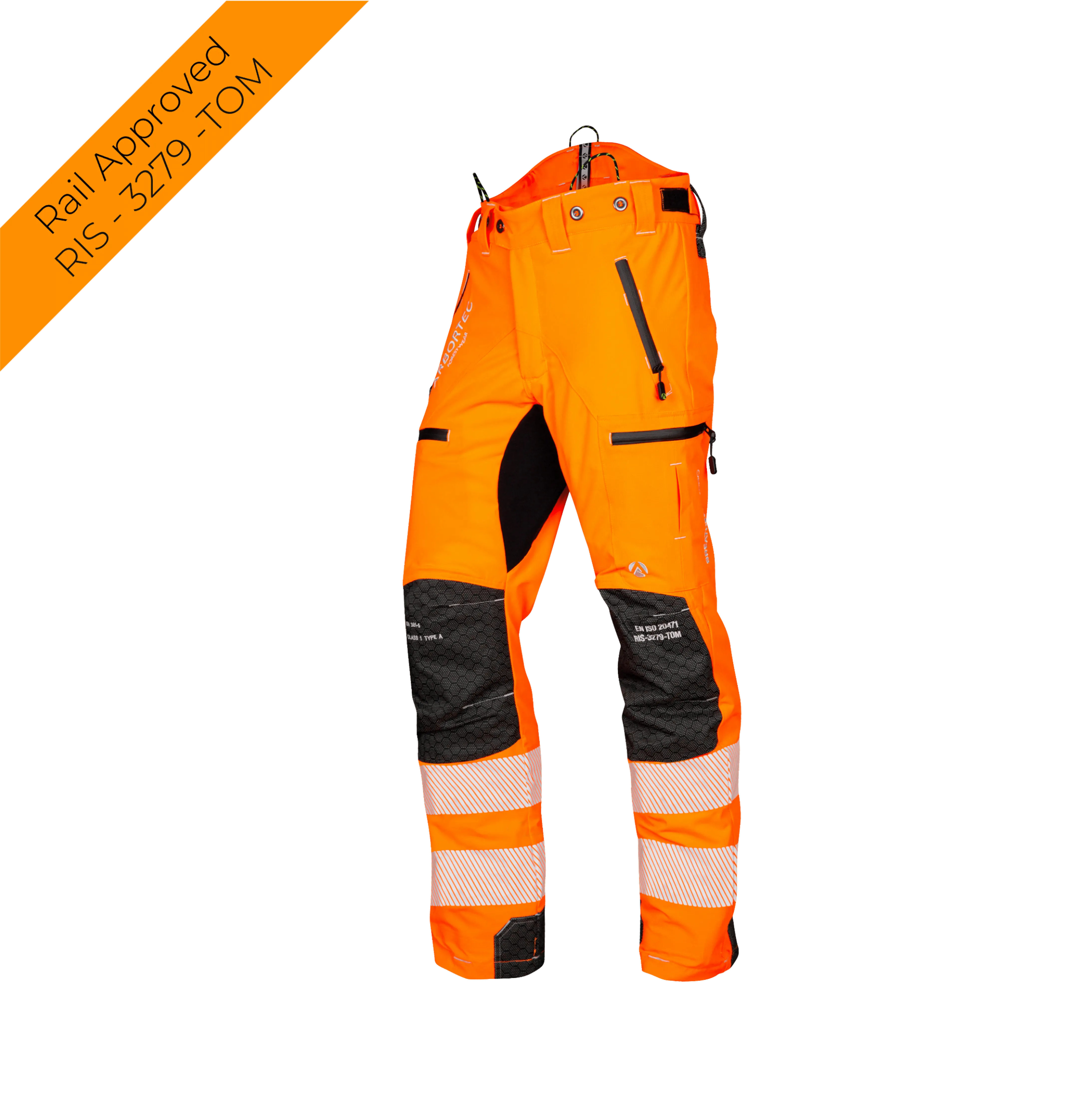 ATHV4070 Breatheflex Pro Chainsaw Trousers Design C Class 1 - Hi-Vis Orange