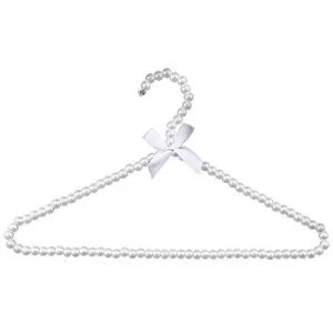 Auntwhale 1 Pack Clothes Pearl Hanger 10KG Weight Bearing Trouser Bead Skirts Adult Hanging Holder White