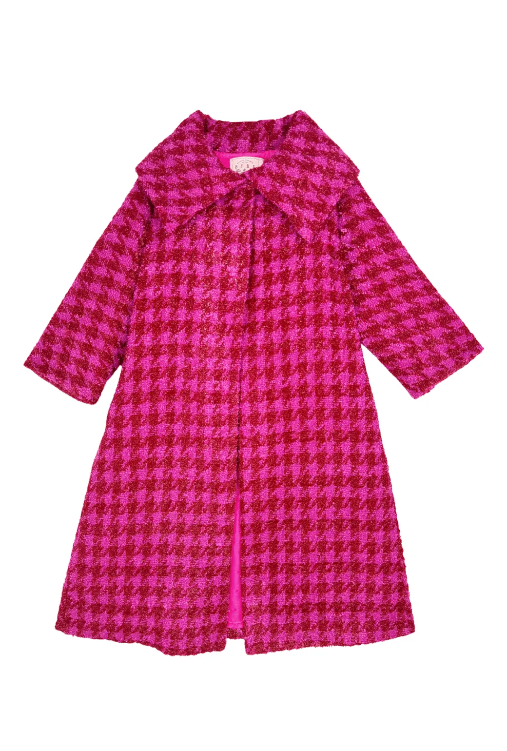 Belted Grace Coat - Pink & Red Tweed