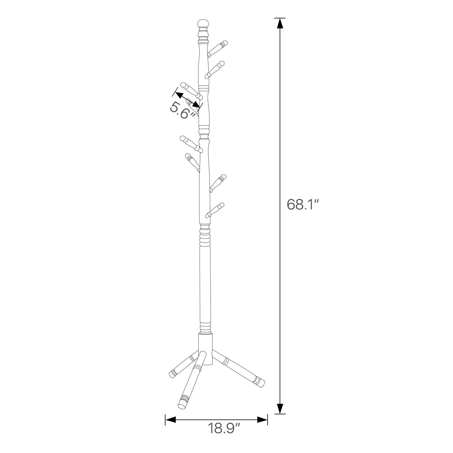Coat Tree Stand - Vintage - Tripod