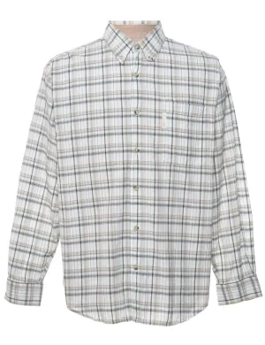 Columbia Checked Beige & Brown Classic Shirt - M