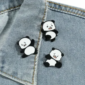 Cute Panda Enamel Pins Set of 3