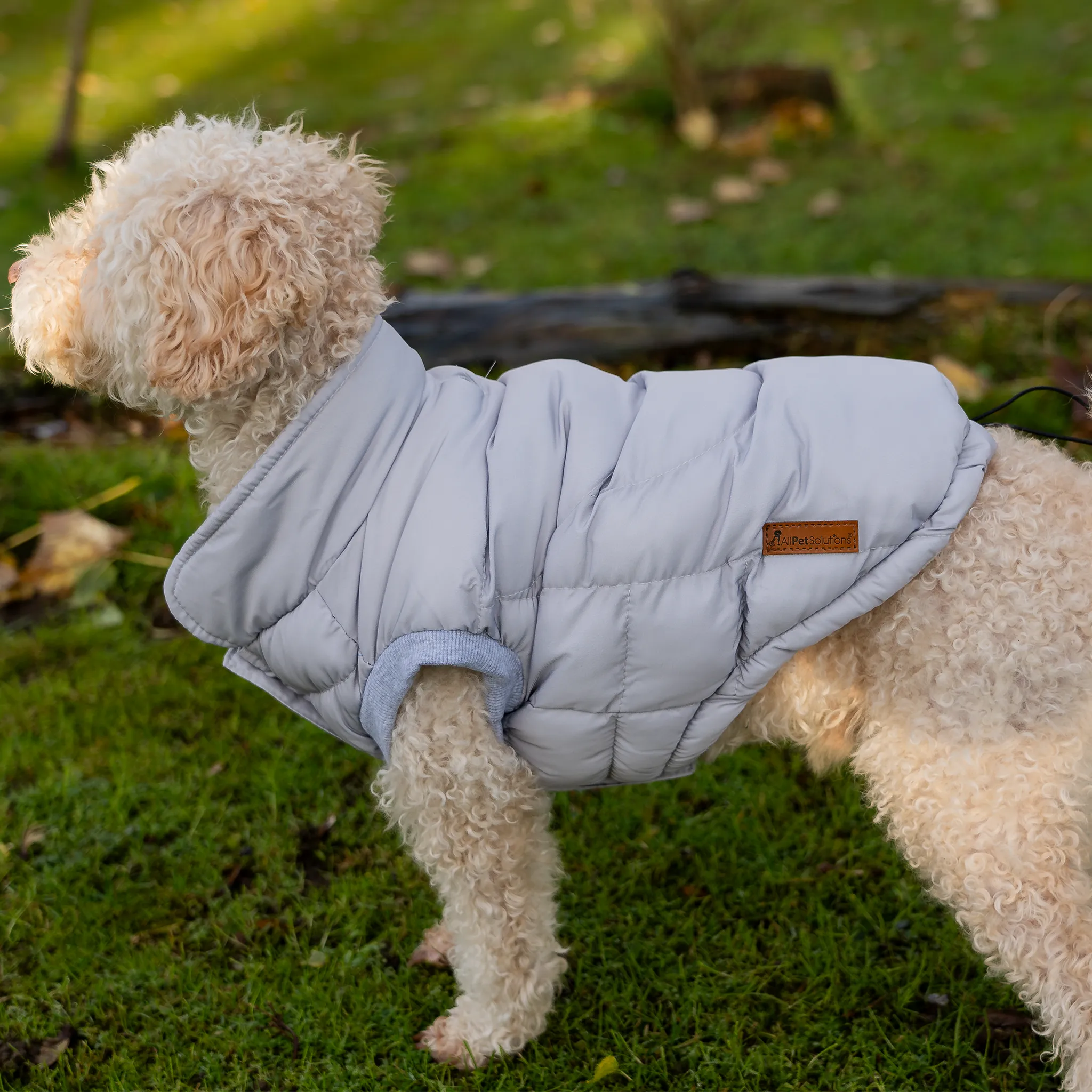 Dog Luxury Showerproof Puffer Jacket in Grey - S / M / L