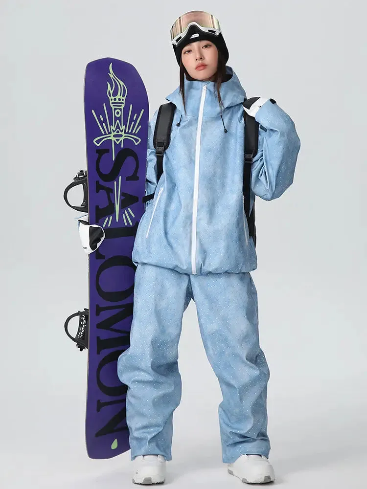 Elegant Blingbing Snowboarding Suit Outdoor Ski Outfit