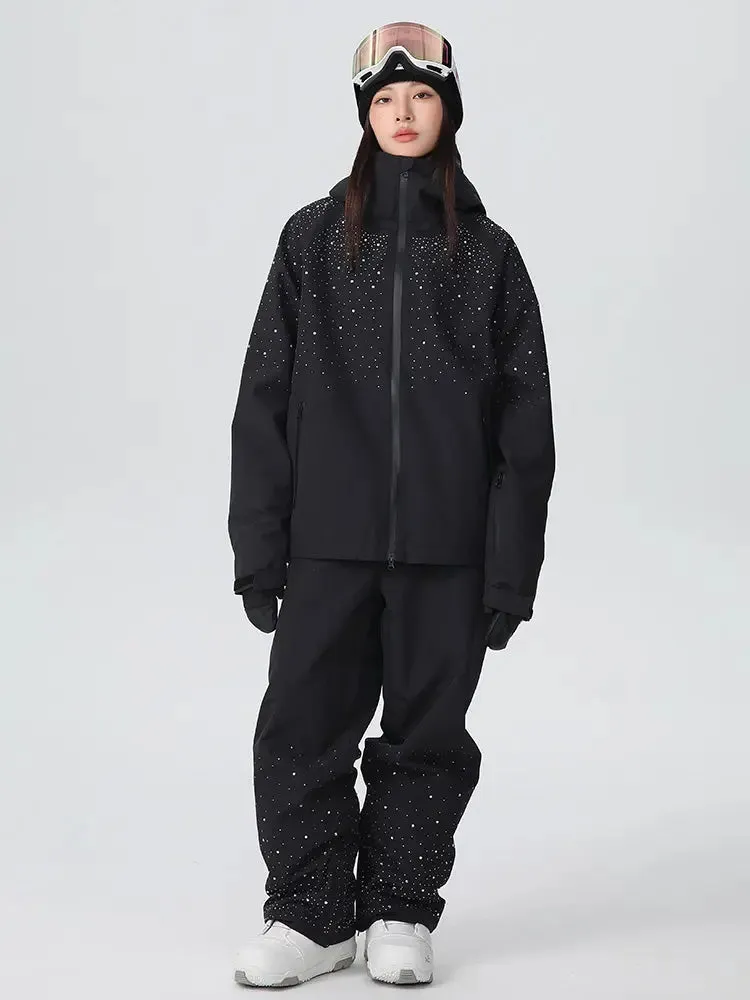 Elegant Blingbing Snowboarding Suit Outdoor Ski Outfit