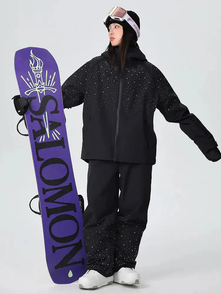 Elegant Blingbing Snowboarding Suit Outdoor Ski Outfit