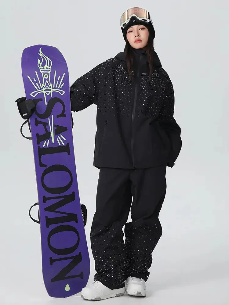 Elegant Blingbing Snowboarding Suit Outdoor Ski Outfit