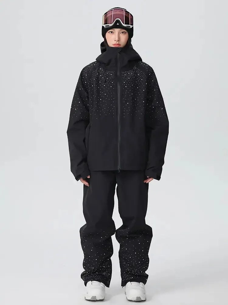 Elegant Blingbing Snowboarding Suit Outdoor Ski Outfit