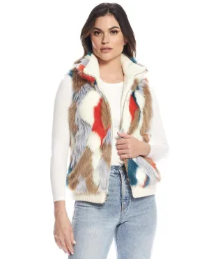 Fabulous Furs Apres Ski Faux Fur Zip Vest - Size Small