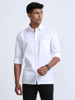 Fine Cotton Oscar White Shirt Full Sleeve