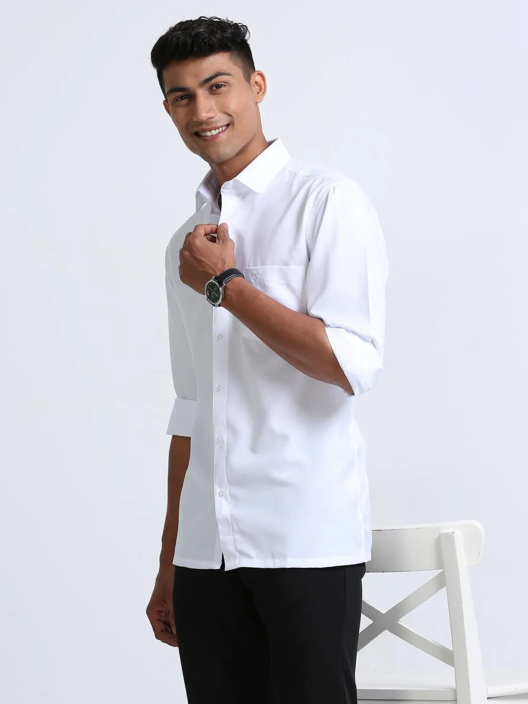 Fine Cotton Oscar White Shirt Full Sleeve