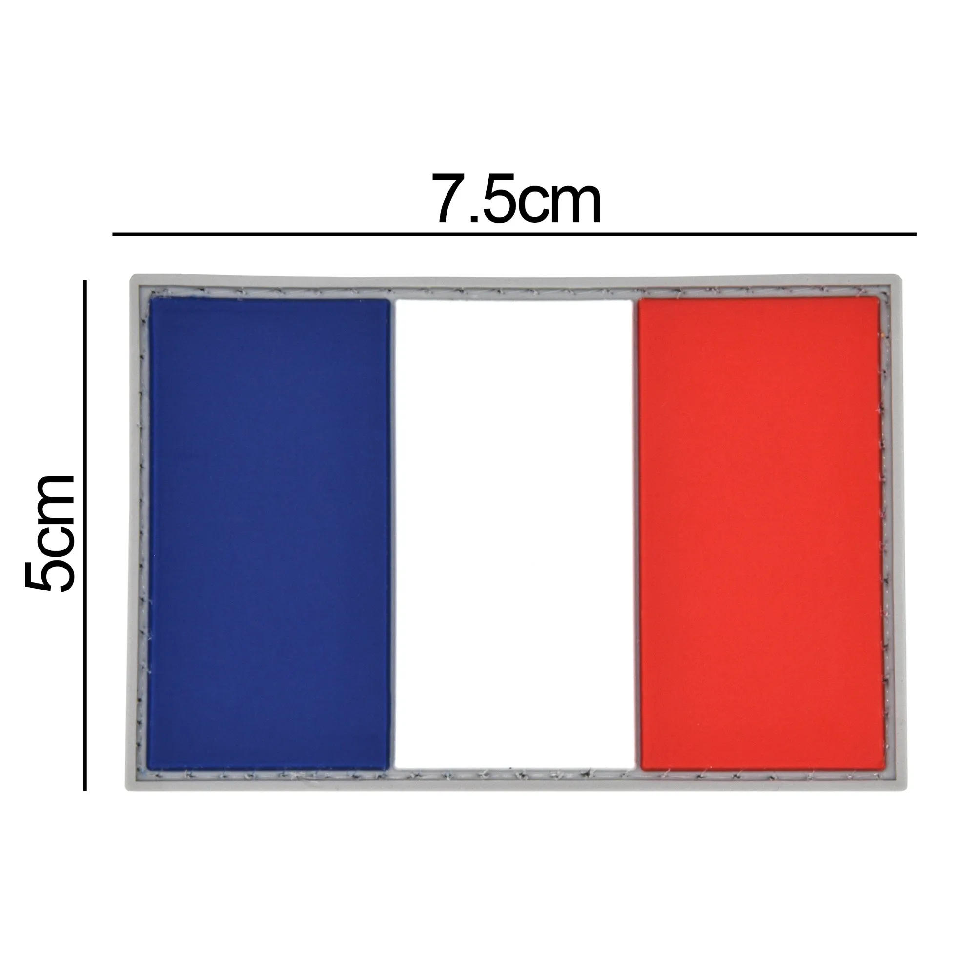 France Flag Patch Full Color/Gray