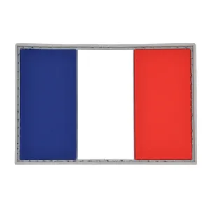 France Flag Patch Full Color/Gray