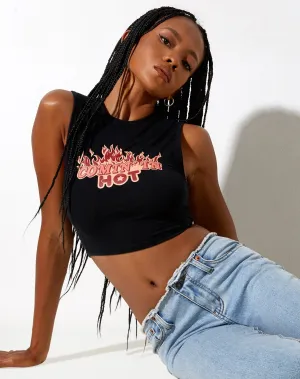 Gimon Crop Top in Black Comin In Hot