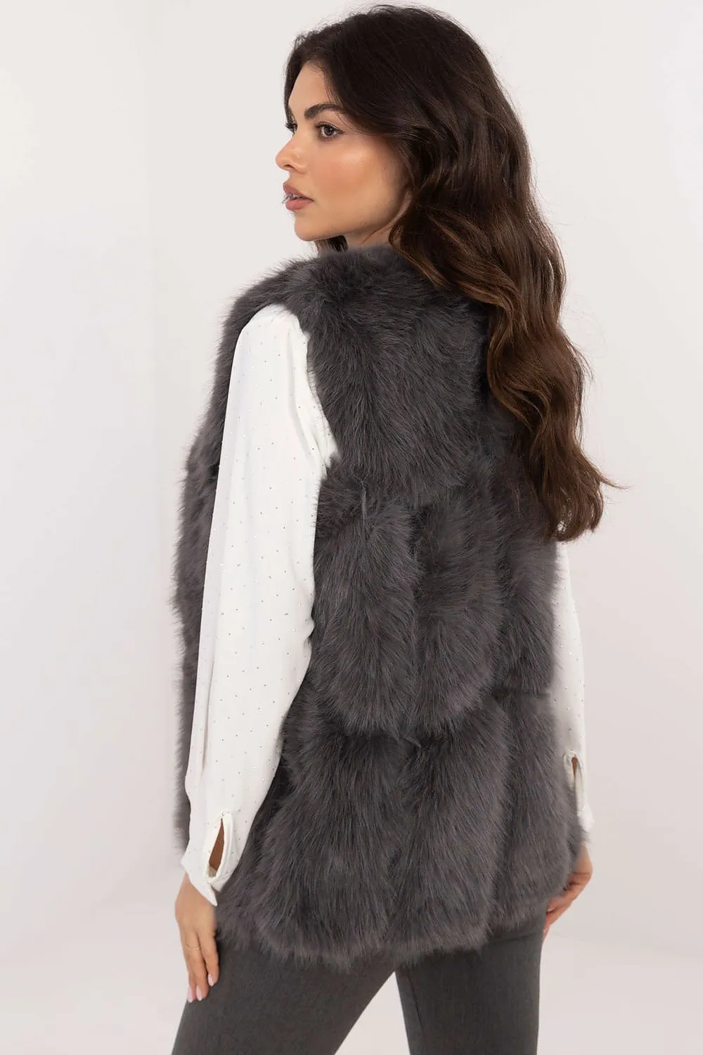 Hook Closure Plush Furry Vest