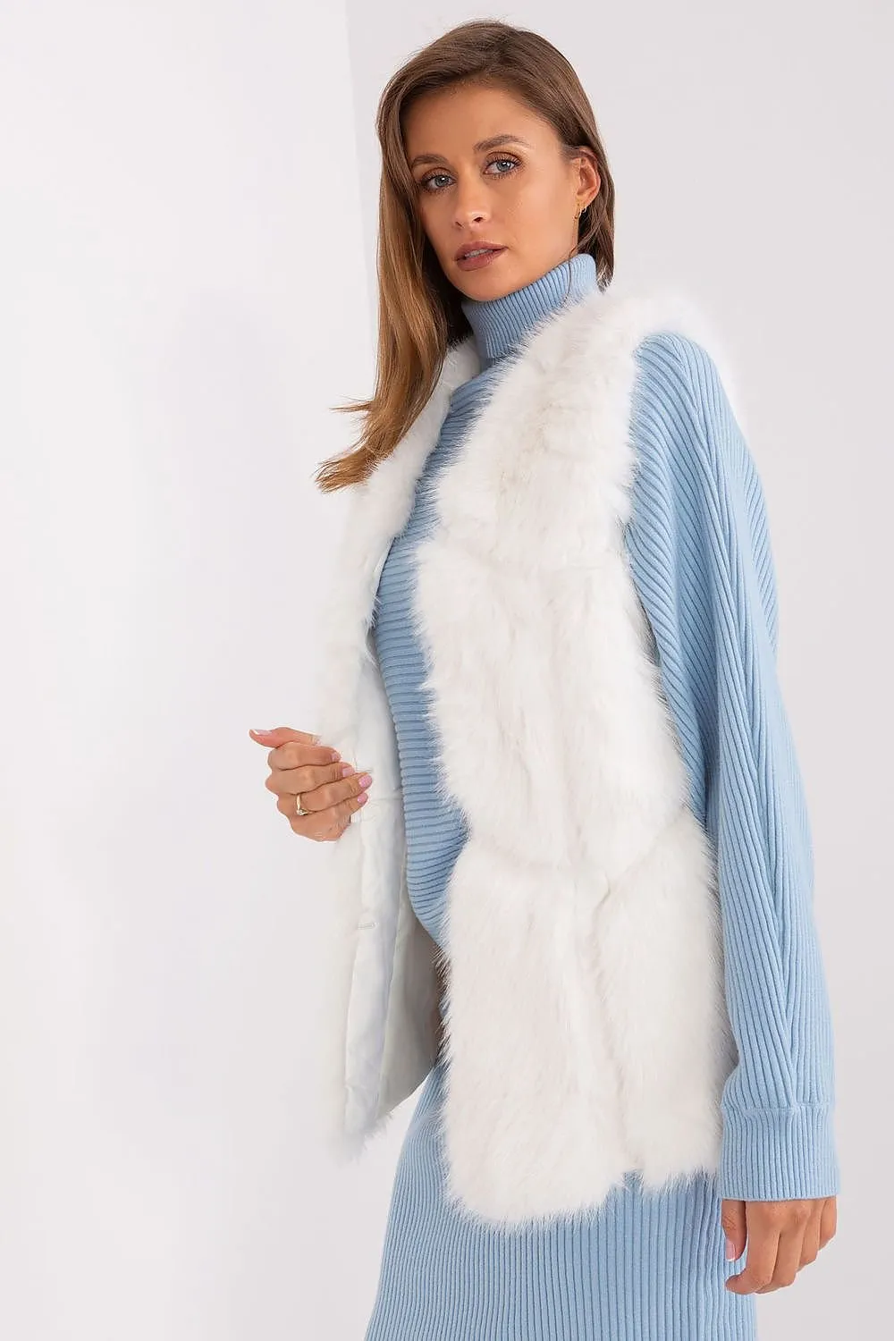 Hook Closure Plush Furry Vest