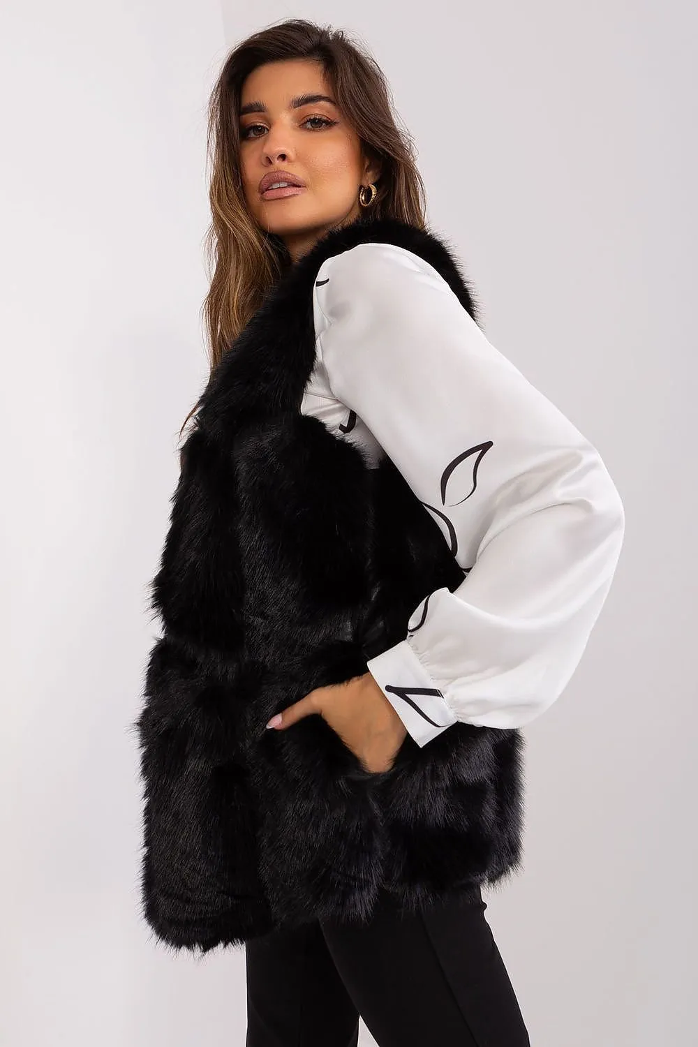 Hook Closure Plush Furry Vest