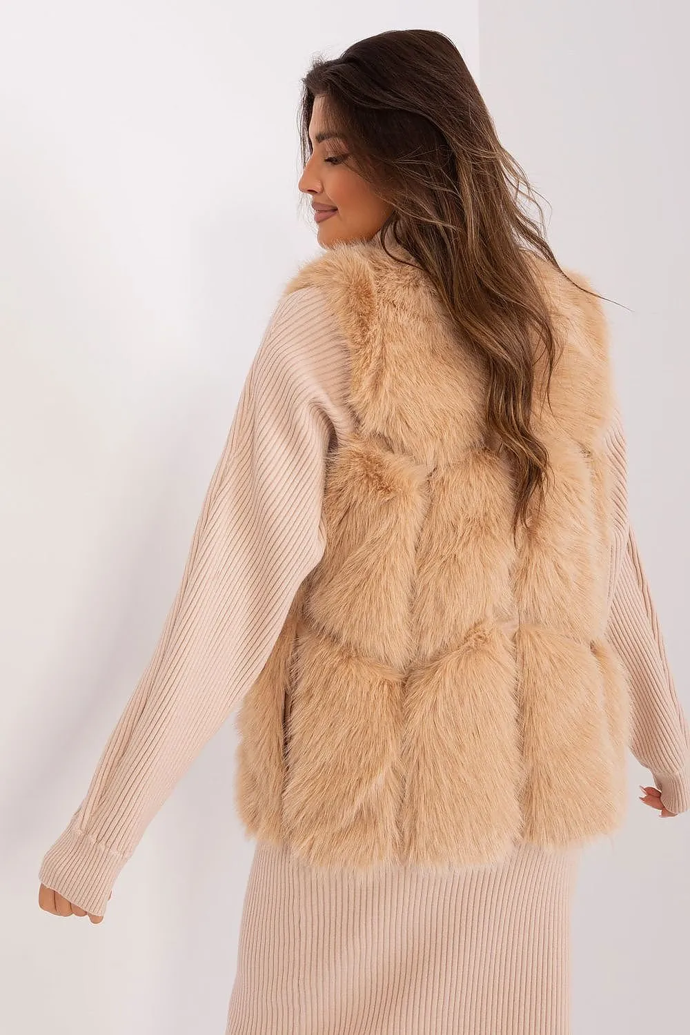 Hook Closure Plush Furry Vest