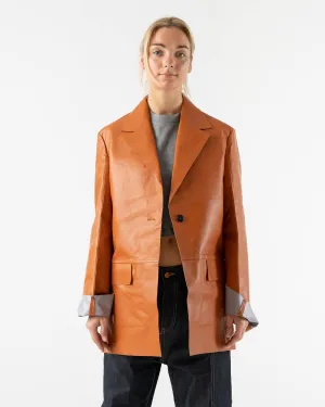 KASSL Leather Blazer Coat in Fire