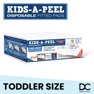 Kids-A-Peel Disposable Fitted Sheets, 6-Pack, Waterproof, Breathable Soft Bed Pads that Protect Your Mattress