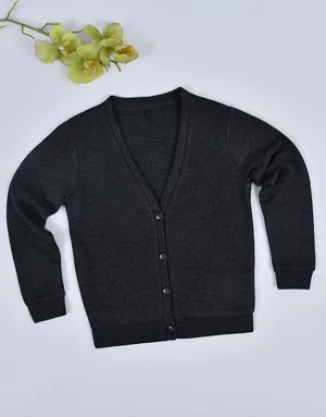 Kid's Fleece Cardigan,  Charcoal