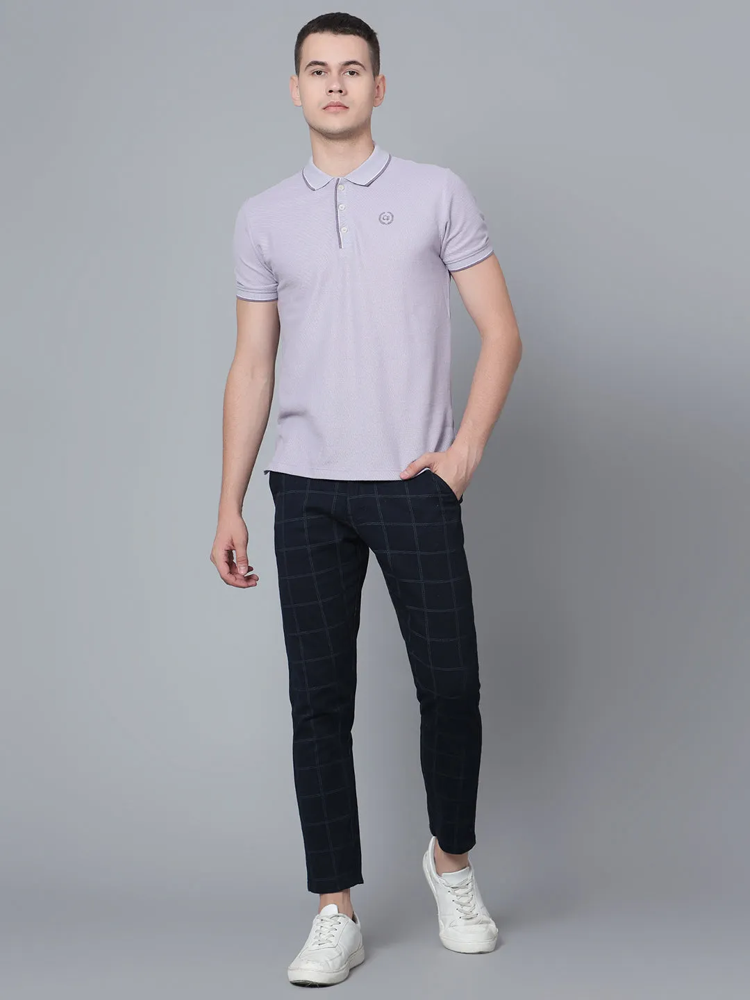 Men Purple Polo T-Shirt