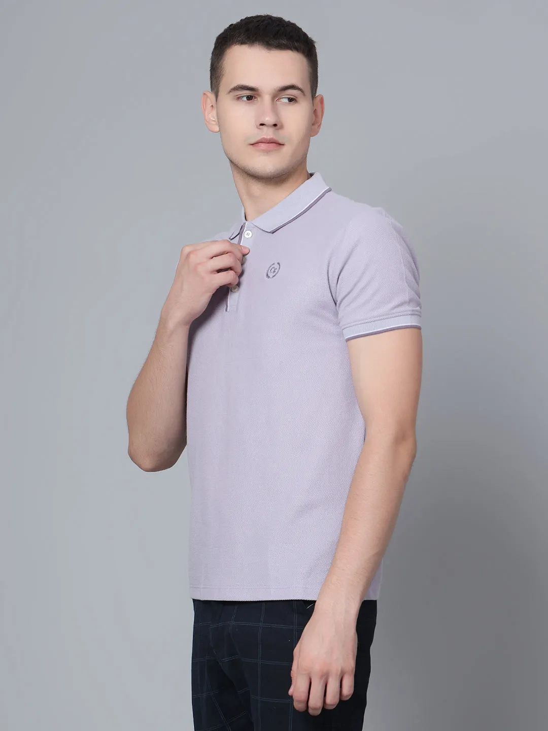 Men Purple Polo T-Shirt