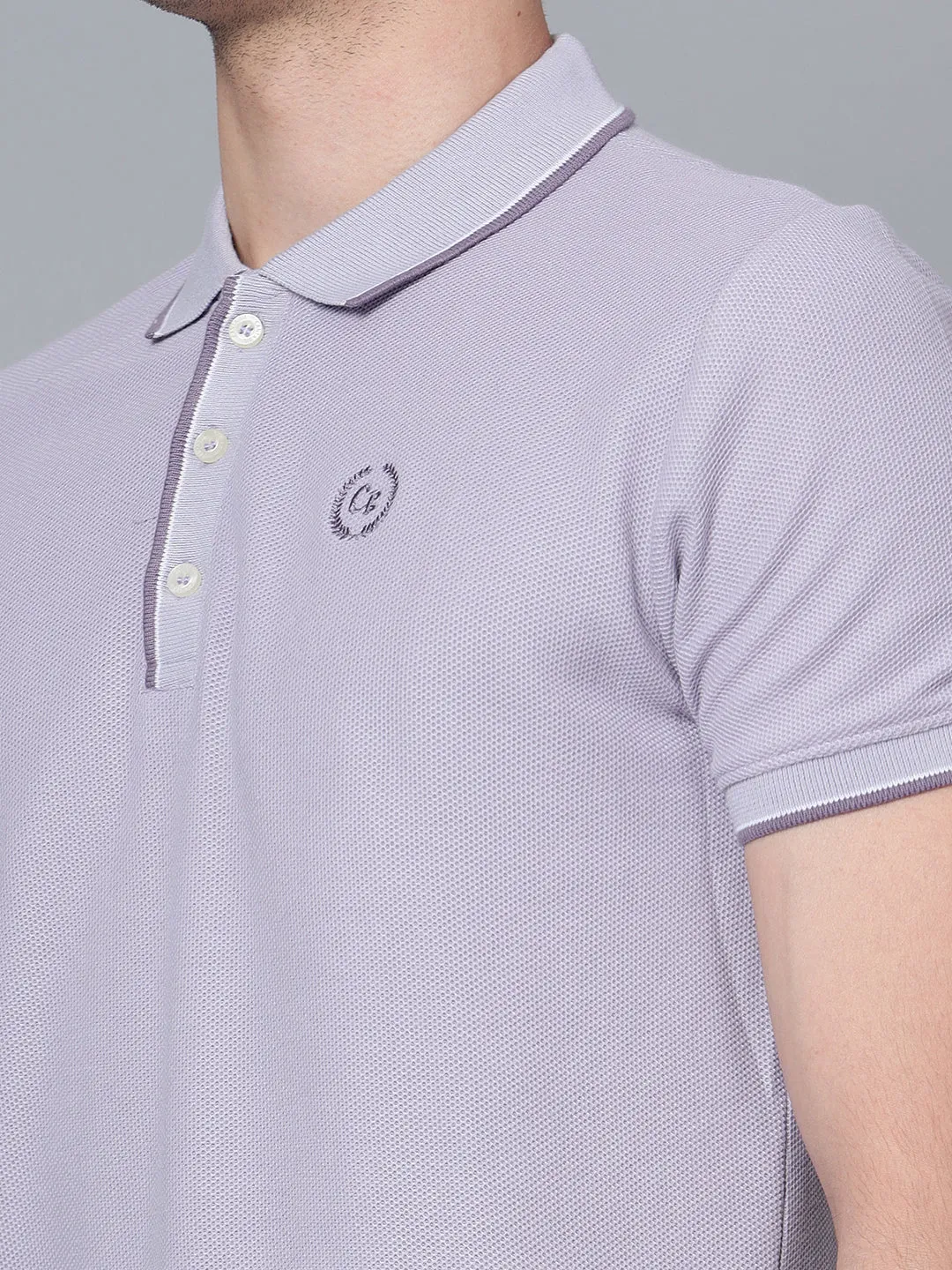 Men Purple Polo T-Shirt