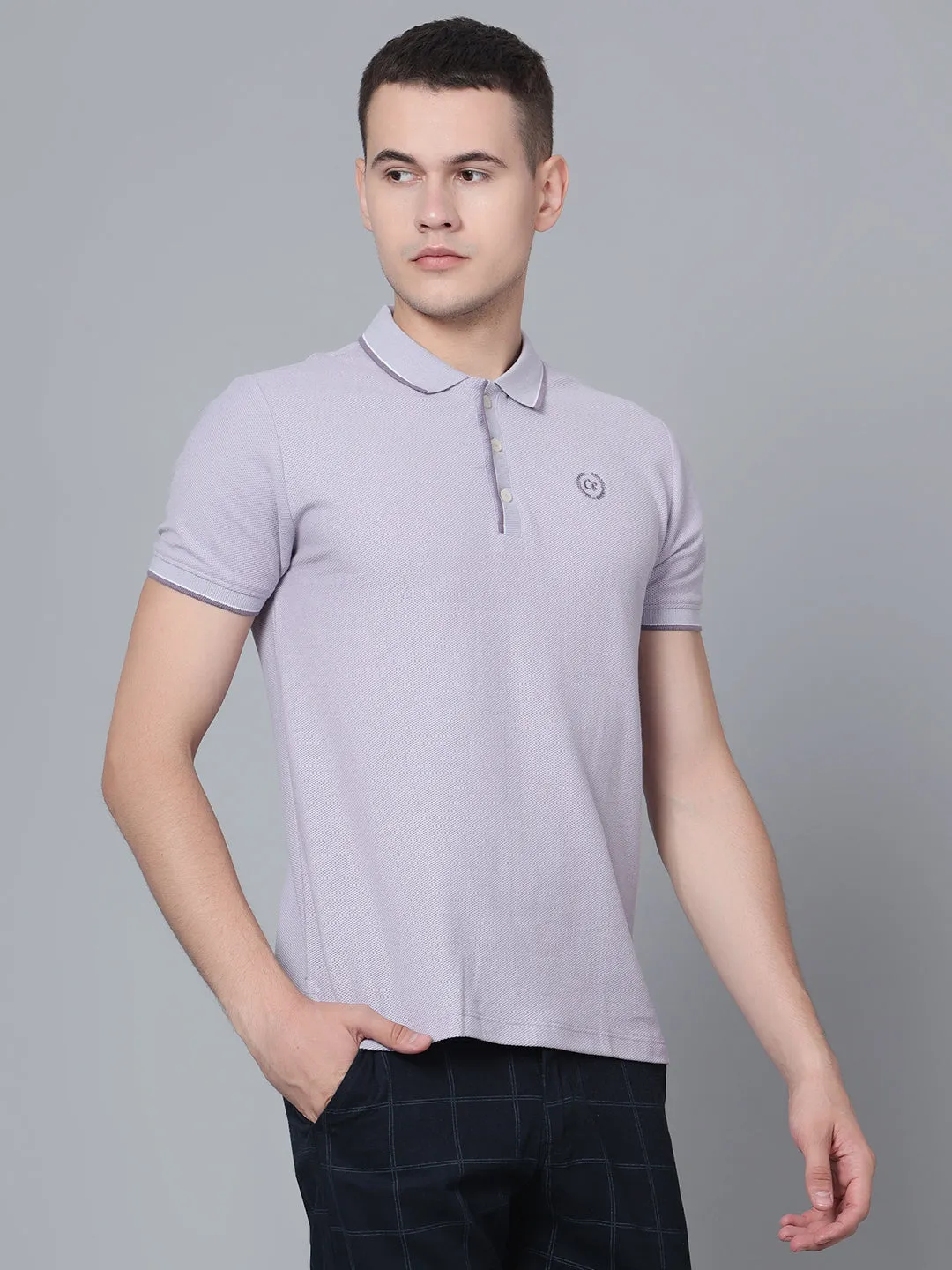 Men Purple Polo T-Shirt