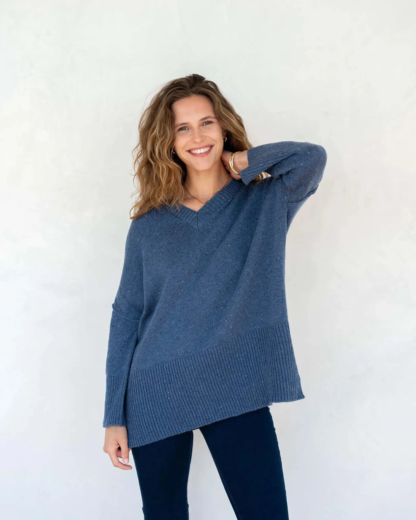 Montauk V-Neck Sweater in Antler