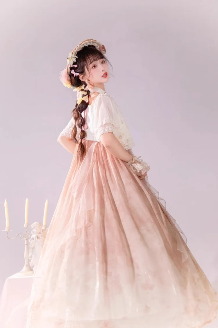 Multi-Color Ruffle Lace Sweet Chinese Style Elegant Princess Lolita Jsk Dress Set