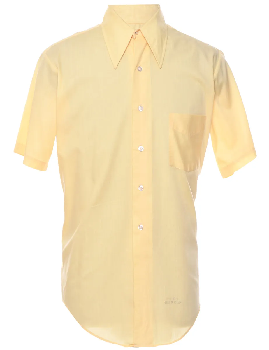 Pale Yellow 1970s Classic Shirt - M