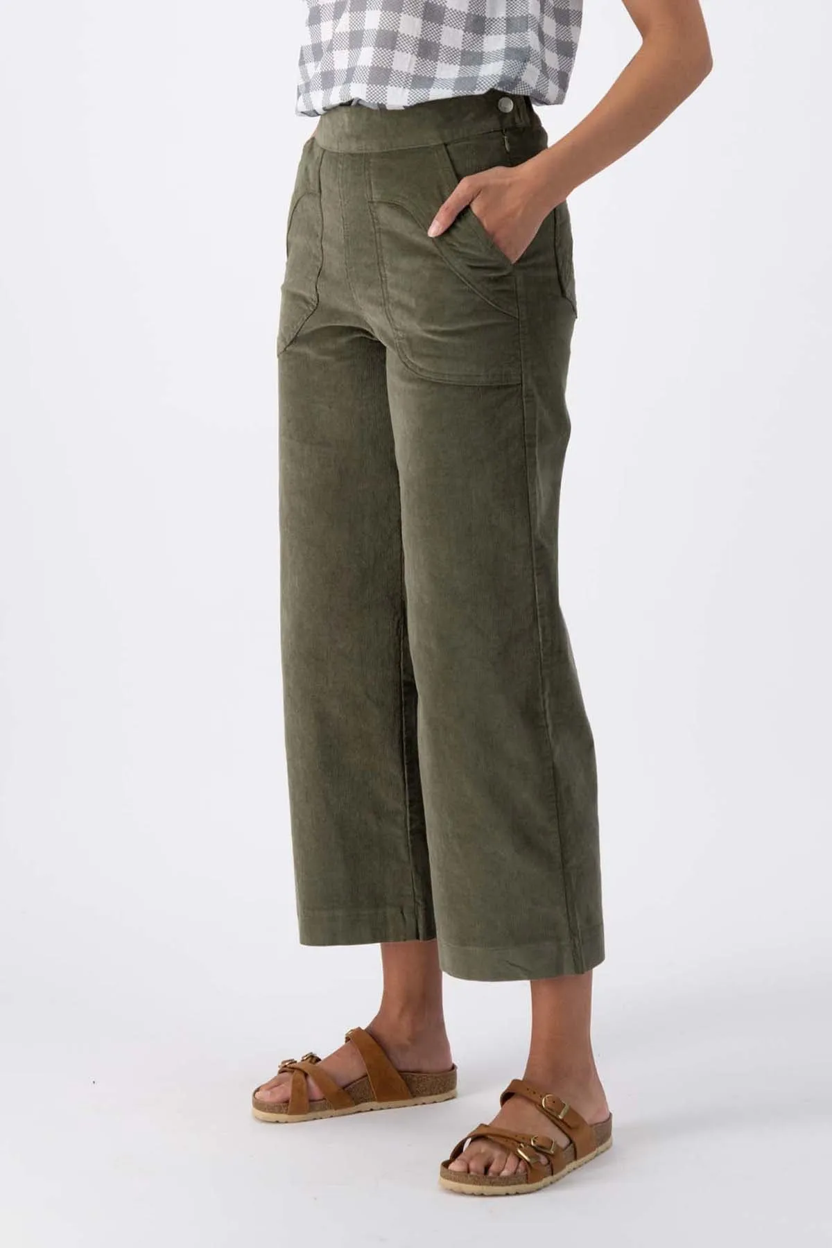 Peggy Pants Green in Spring Corduroy