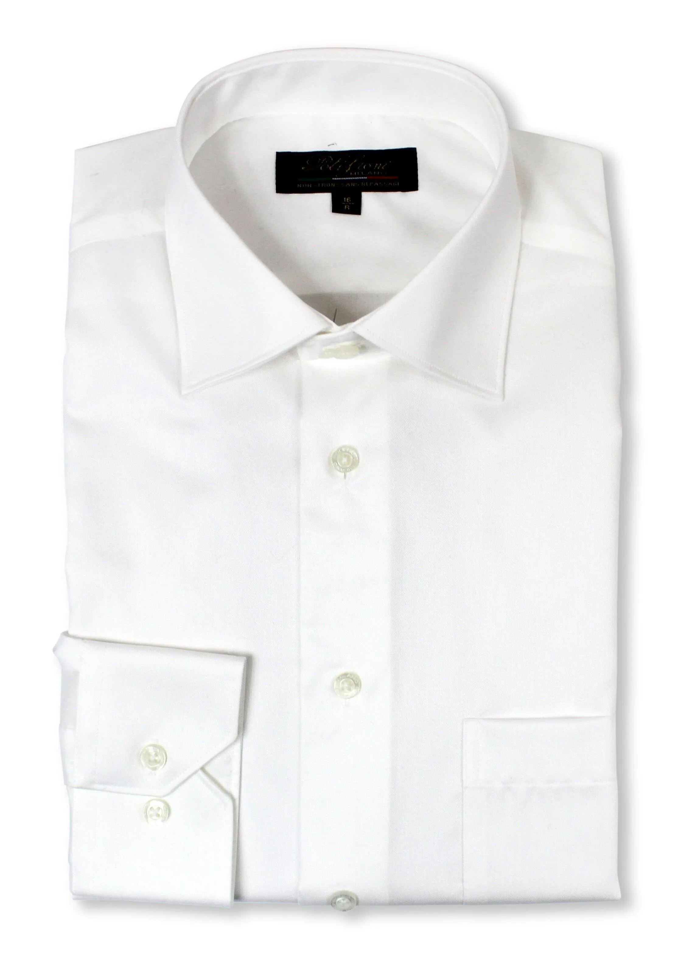 POLIFRONI MILANO DRESS SHIRT CLASSIC FIT WHITE