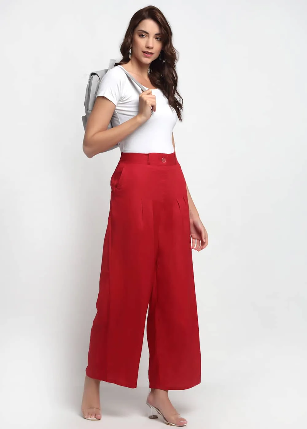 Red  Palazzo Pants