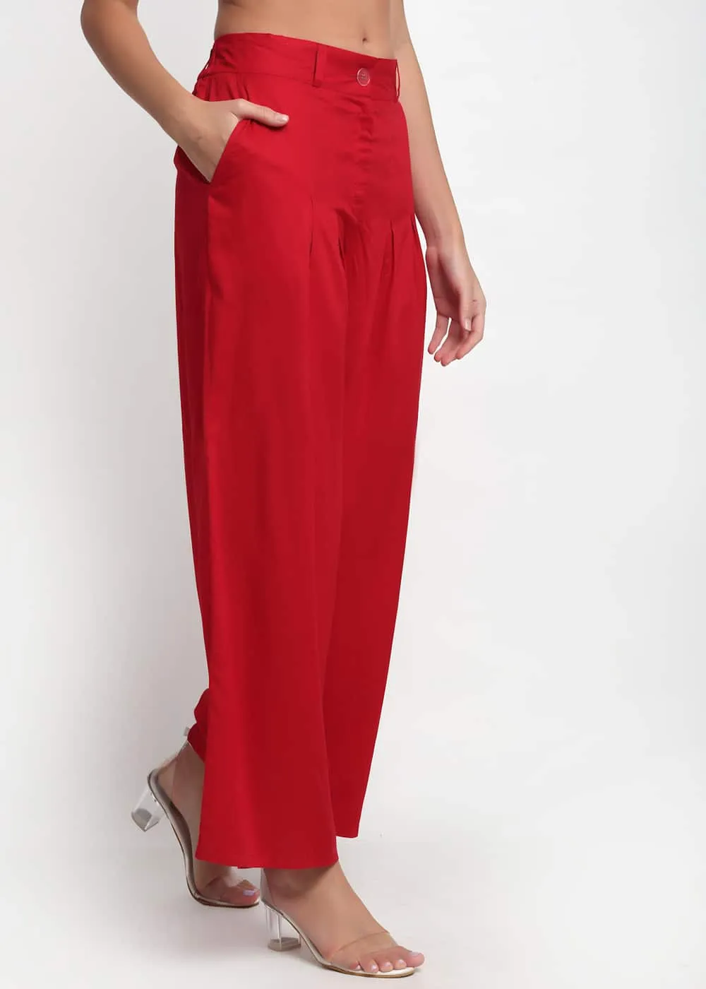 Red  Palazzo Pants