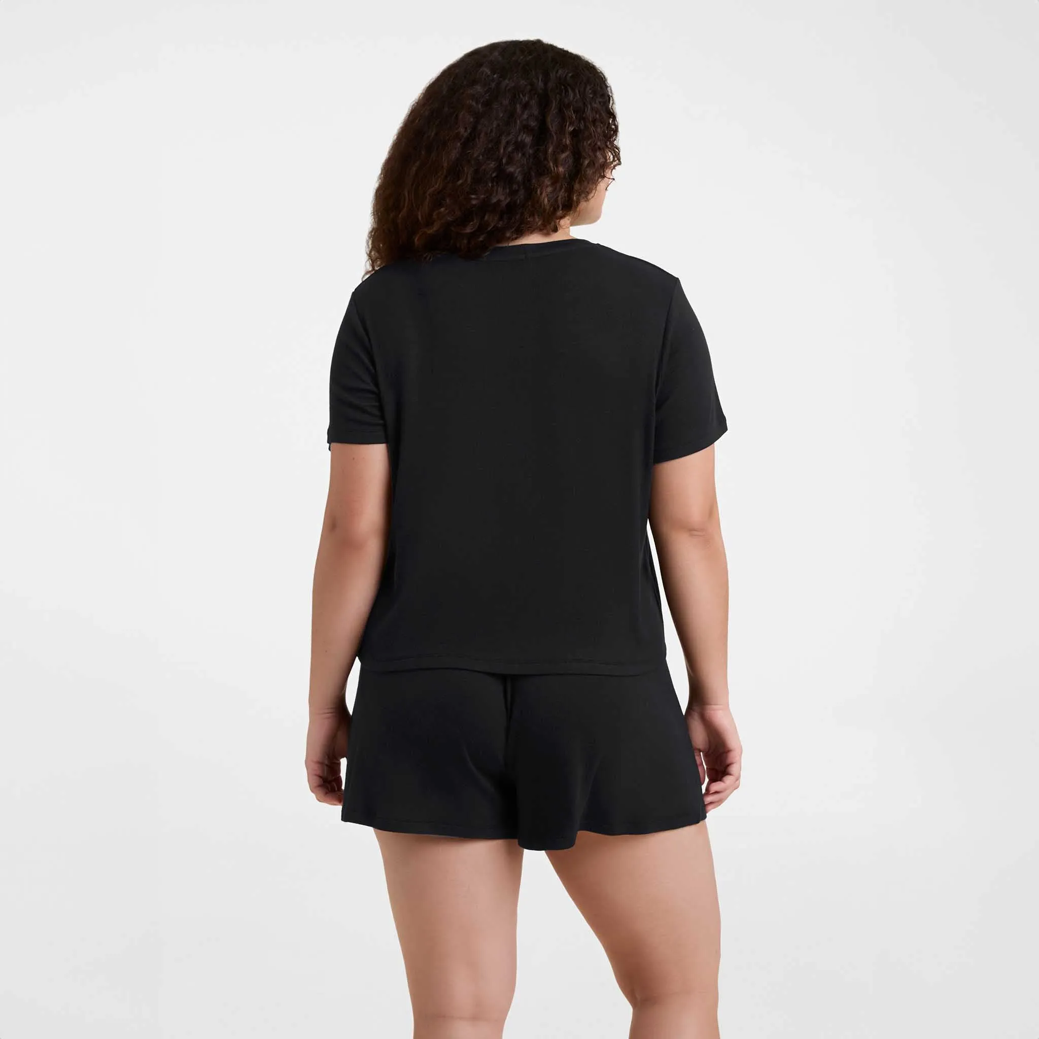 Ribbed Pajama Short Set | Black