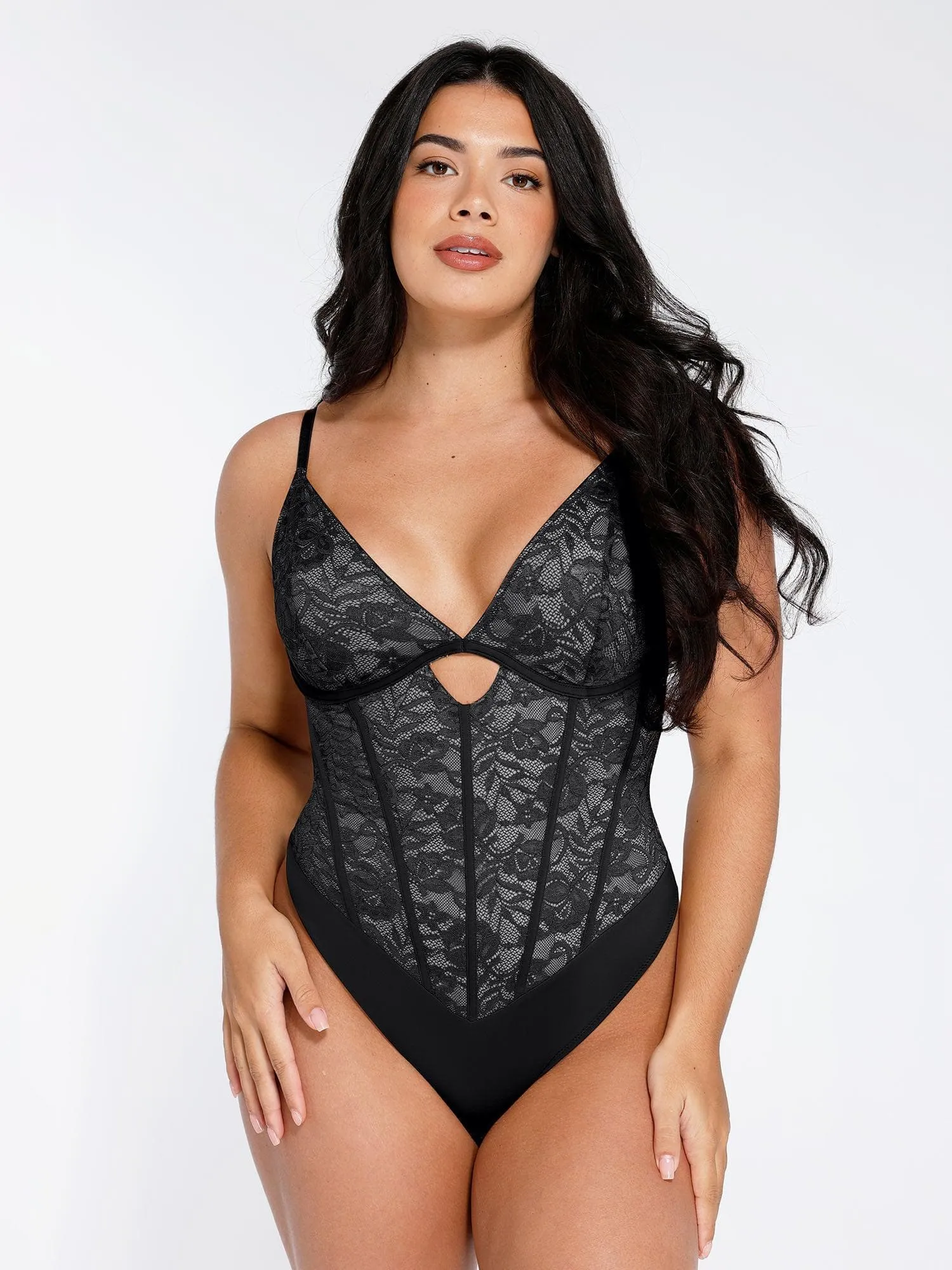 Shapewear Cutout Corset Hourglass Sculpting Lace Bodysuit