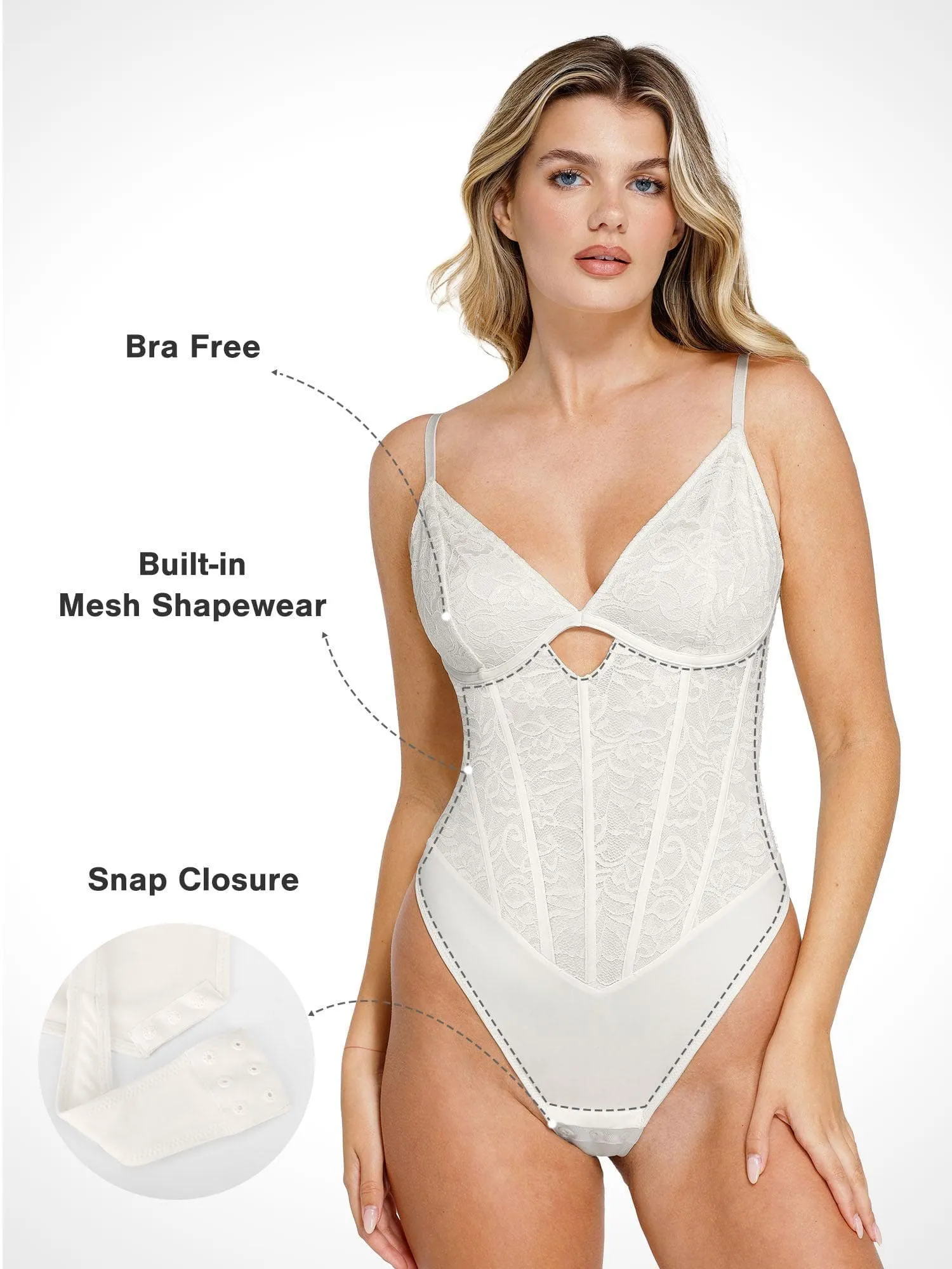 Shapewear Cutout Corset Hourglass Sculpting Lace Bodysuit