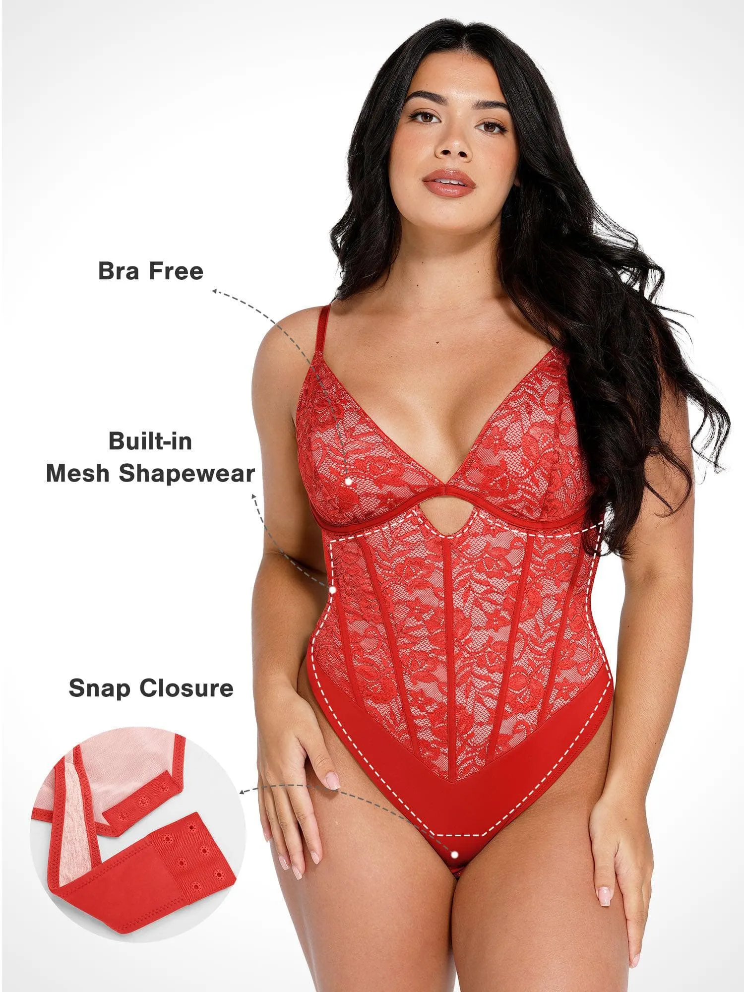 Shapewear Cutout Corset Hourglass Sculpting Lace Bodysuit