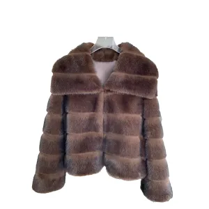 Winter Coats Woman 2024 Ins Hot Fashion Girls Fluffy Jacket Faux Fur Coat Women Thick Warm Outerwear Fluffy Faux Mink Fur Jacket