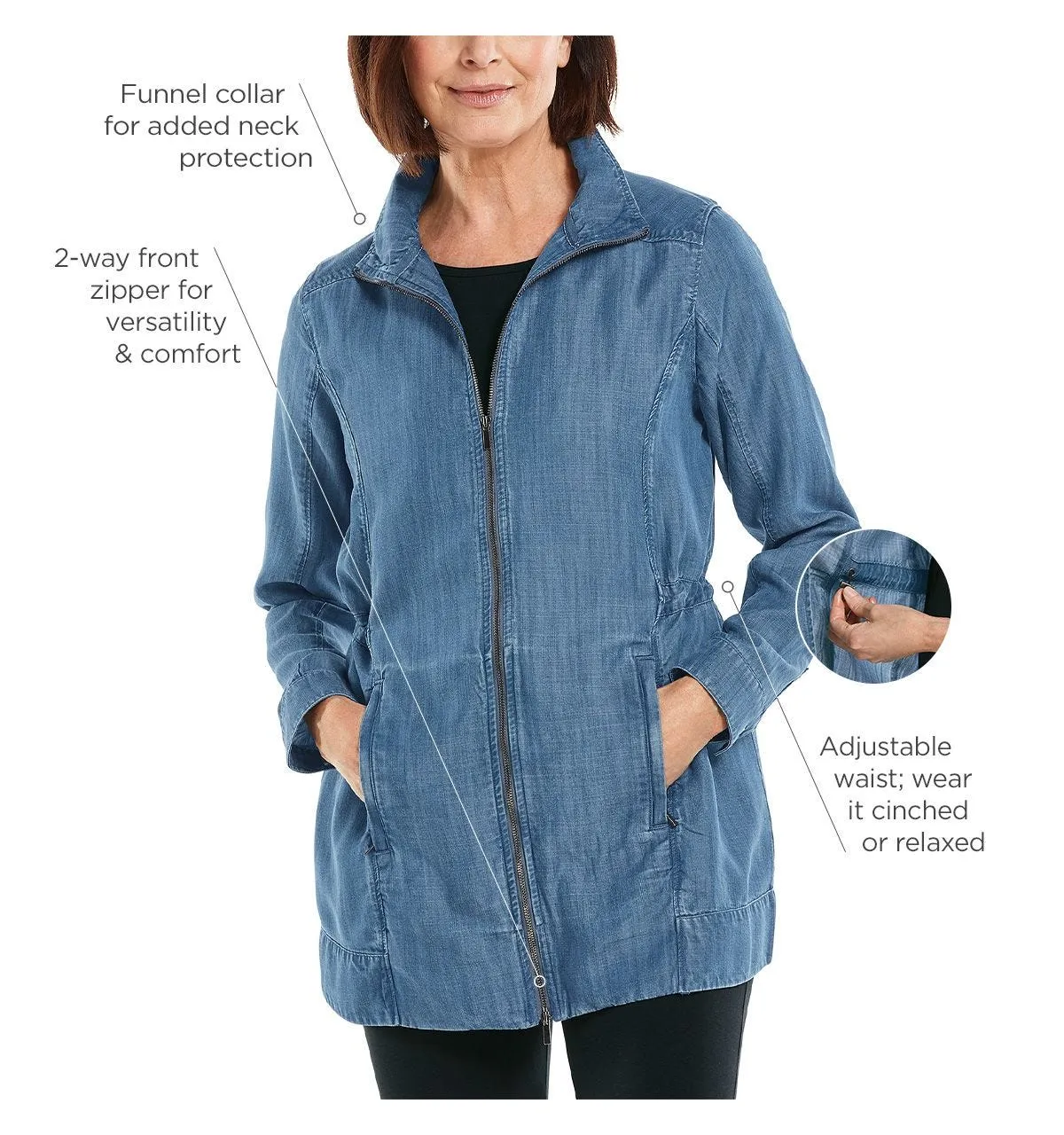 Women's Chambray Daylee Jacket | Light Indigo Chambray