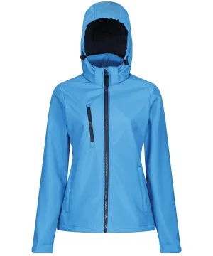 Womens venturer 3-layer hooded softshell jacket | French Blue/Navy