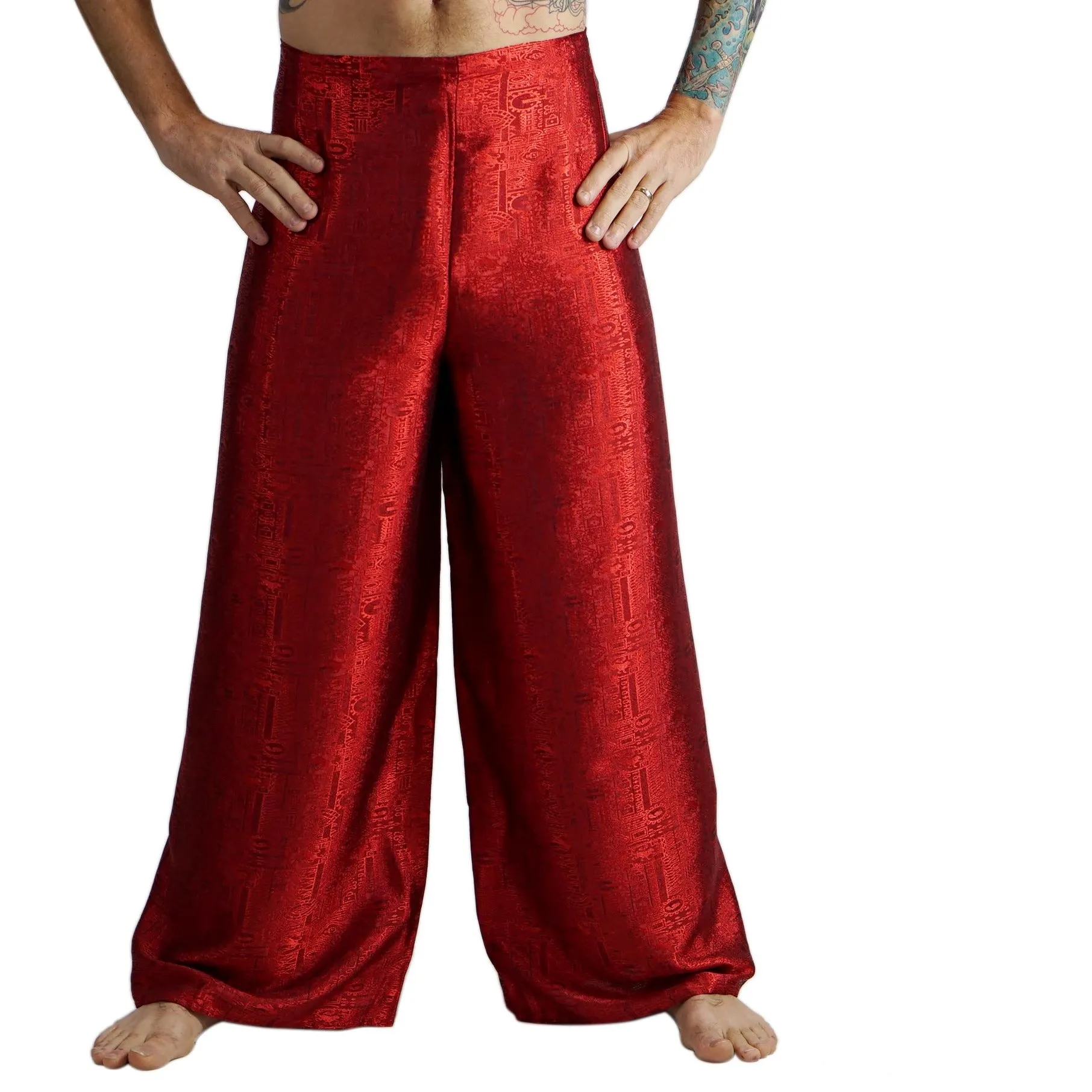 'Wrap Pants' Silk Red