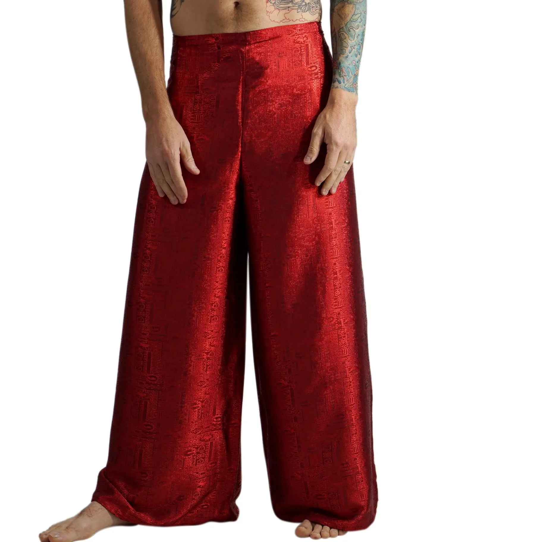 'Wrap Pants' Silk Red