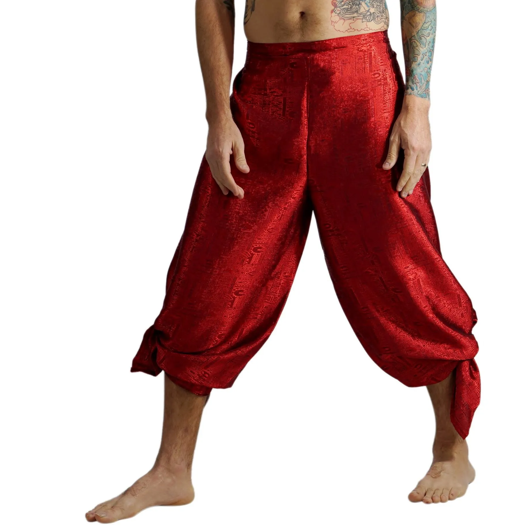 'Wrap Pants' Silk Red